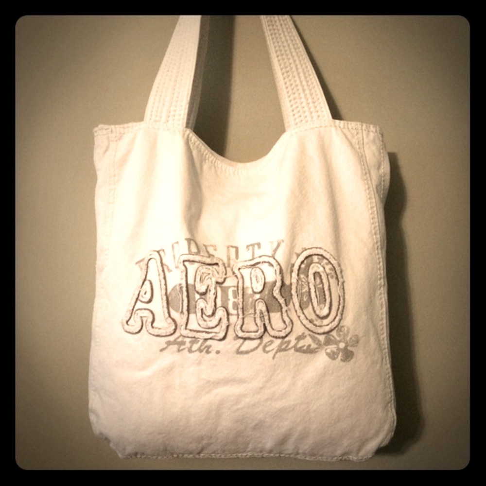 White and Grey Aeropostale Tote